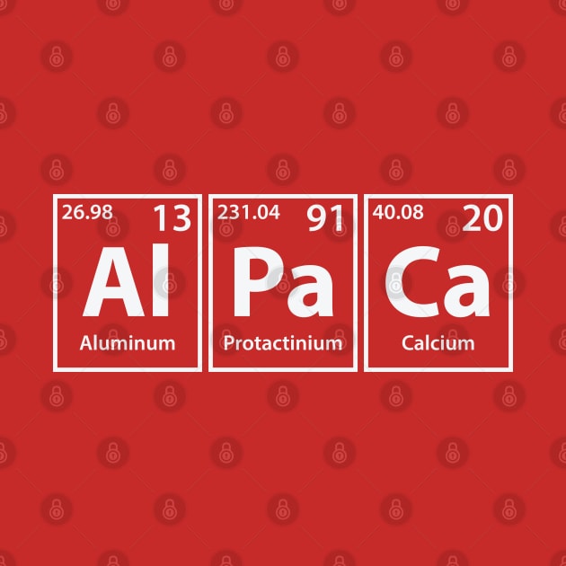 Alpaca (Al-Pa-Ca) Periodic Elements Spelling by cerebrands