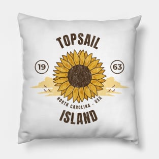 Topsail Island, North Carolina Sunflower Summer Pillow