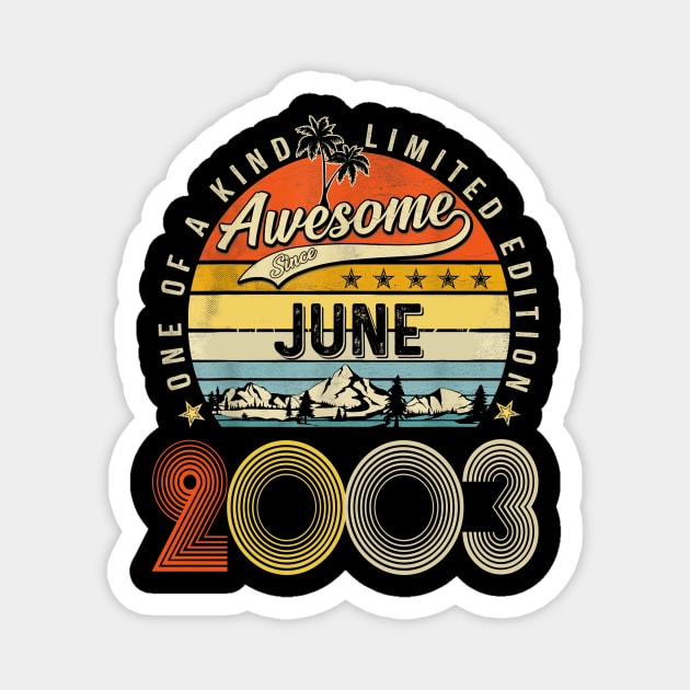 Awesome Since June 2003 Vintage 20th Birthday Magnet by Vintage White Rose Bouquets