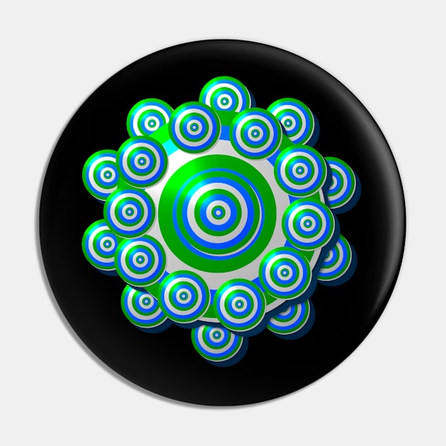 Flower Design made with circles - white, blue, green Pin by emyzingdesignz