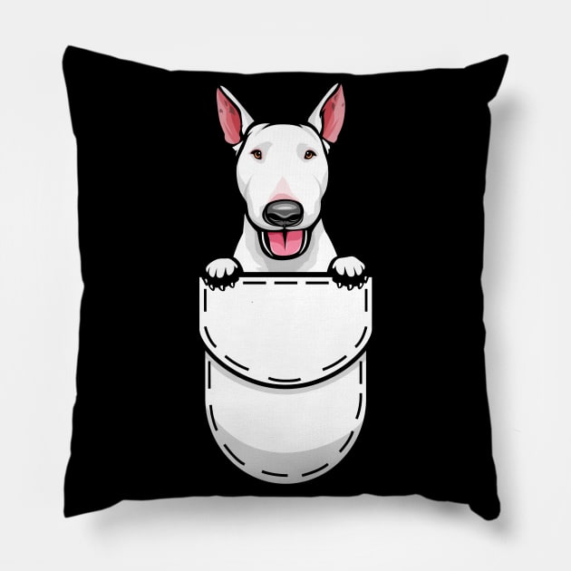 Funny Bull Terrier Pocket Dog Pillow by Pet My Dog
