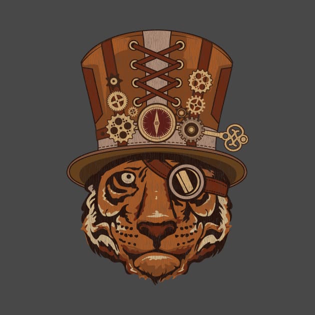 Steampunk Animal Tiger Vintage Art by propellerhead