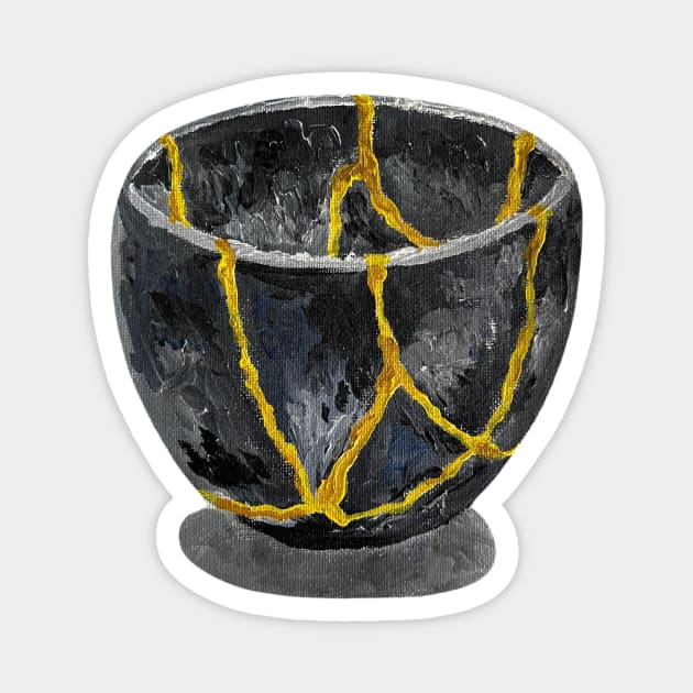 Kintsugi Bowl Magnet by DzignSpace