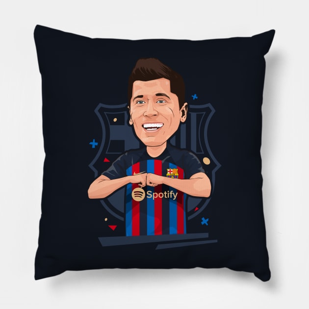 Lewandowski Barcelona Pillow by portraiteam