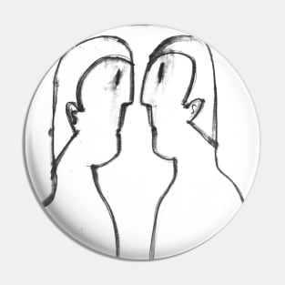 Black and white Gemini Pin