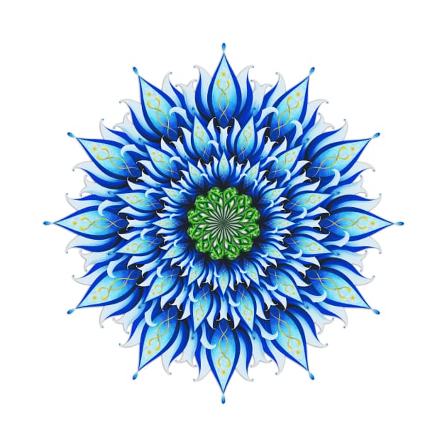 Blue Lotus Flowers Mandala by MandalaSoul