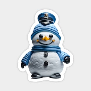 Snowman police officer Magnet