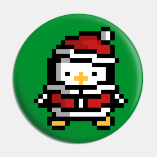 Cute baby penguin santa pixel kids Pin