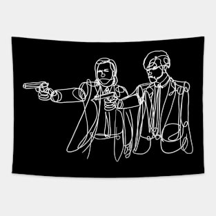 Vincent and Jules. White line Tapestry