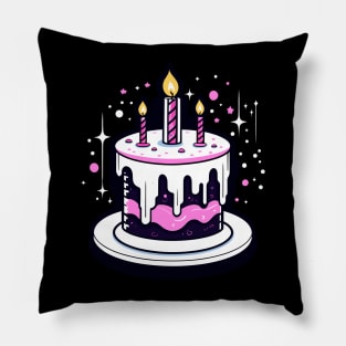 Birthday Cake Illustration Pillow