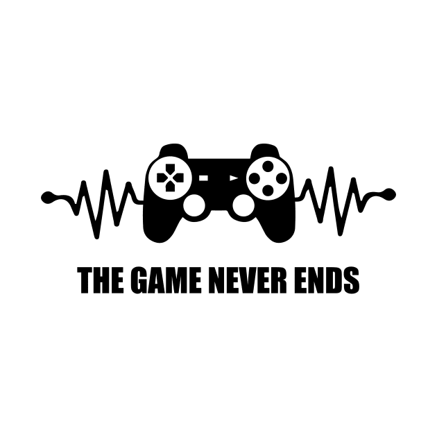 game never ends heartbeat controller gamer quote gaming by jodotodesign