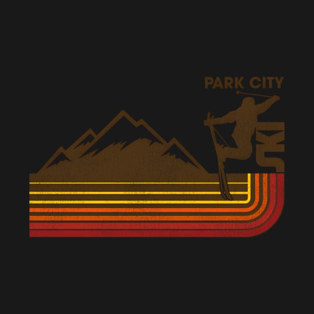 Park City 70S80S Skiing Stripe by linenativ