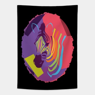 Colorful Zebra Head Tapestry