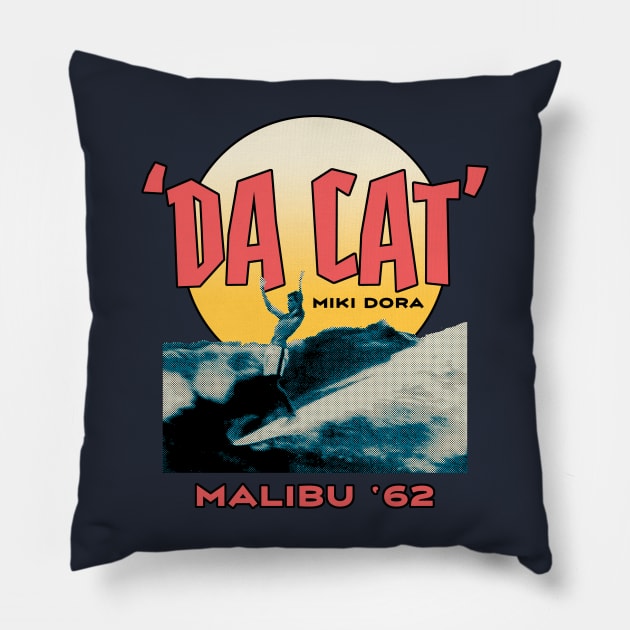 Miki Dora Malibu '62 Pillow by Tim Shawl Studio