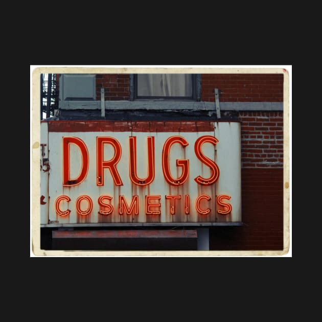 Drugstore Neon Sign in the East Village - Kodachrome Postcards by Reinvention