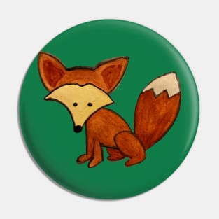 Red Fox: Watercolor Cartoon Pin