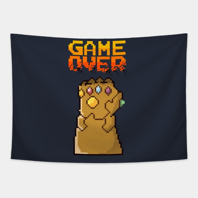 8-bit Infinity Game Over Tapestry by DeepDiveThreads