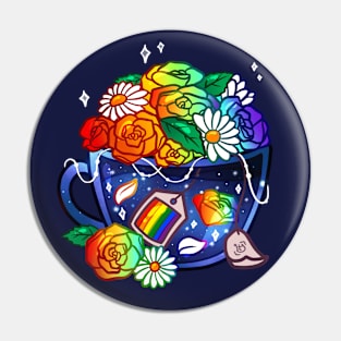 Pride Flag Teacup - Rainbow LGBT+ Pin