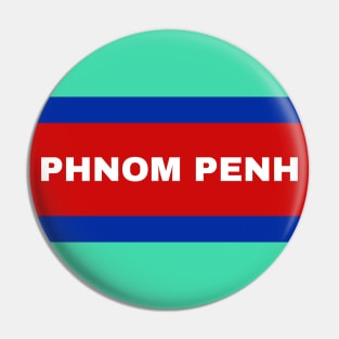 Phnom Penh City in Cambodian Flag Colors Pin