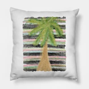 Rainbow Stripe Palm Tree Pillow