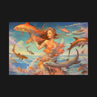 Aquatic Reverie: Surreal Dream of Fish and Water T-Shirt