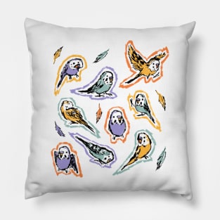 Pastel Parakeets Pillow