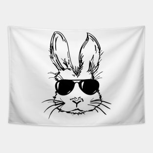 Bunny Face With Sunglasses For Boys Men Kids Easter Shirt Tapestry