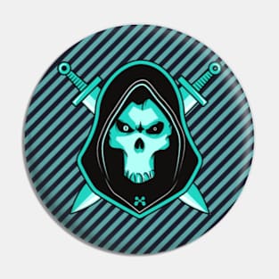 gamer sword and skull illustration Pin