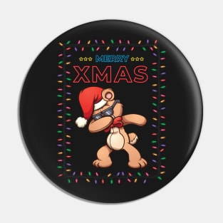 Merry Xmas Dabbing Christmas Bear with Lights, Great matching family apparel for Christmas day Pin