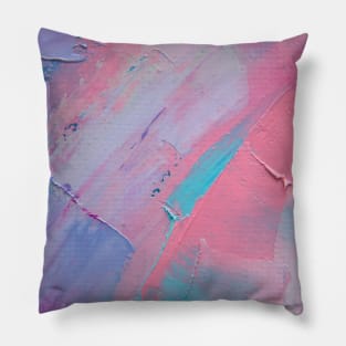 Oil painting in multicolored tones. Pillow