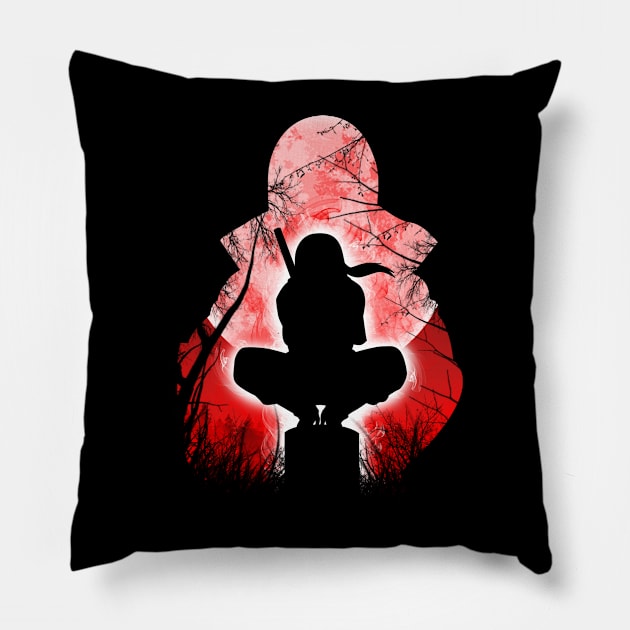 Shinobi village brother silhouette set 3 Pillow by Meca-artwork