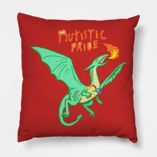 Autistic Pride Dragon Pillow