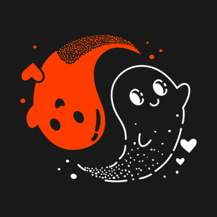 Orange and white ghost T-Shirt