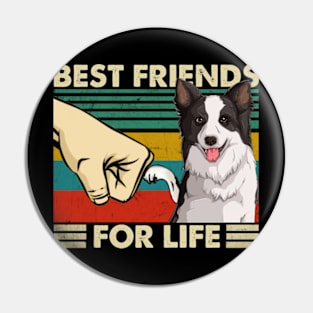 Sleek and Spirited Border Collie Dog Best Friends For Life Pin