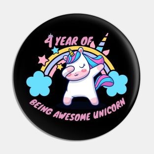 4 year of being Awesome unicorn Pin
