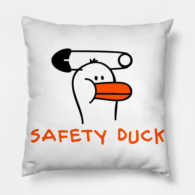 Safety Duck Pillow by schlag.art