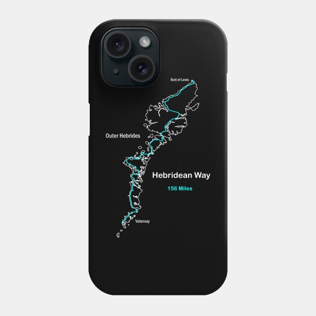 Route Map of Scotland's Hebridean Way Phone Case by numpdog