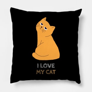 I Love My Cat Pillow