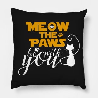 Meow The Paws be With You Dark side Pillow