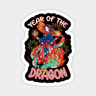 Chinese New Year 2024 Year of The Dragon Fireworks Magnet