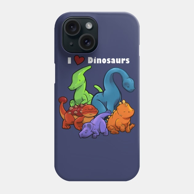 I ♥ Dinosaurs Phone Case by jpowersart