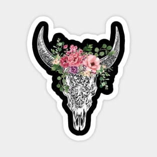 Cow skull floral 18 Magnet