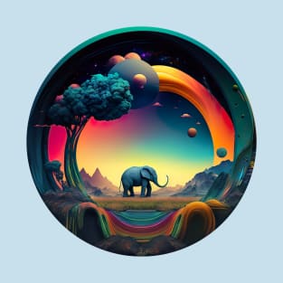 Surrealist Psychedelic Elephant Journey T-Shirt