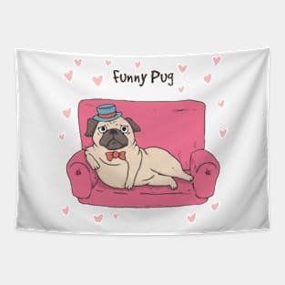 Relax pug Tapestry