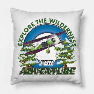 explore the wilderness for adventure logo Pillow