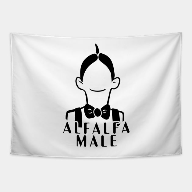 Vintage Retro Alfalfa Male geek humor Tapestry by rookeryking