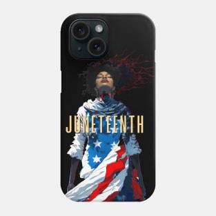 Juneteenth: Liberation and Unity (no fill dark background) Phone Case