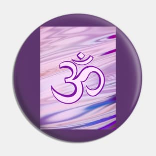 Purple and Pink Satin Vibrant Om Hindi Graphic Pin
