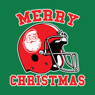 Merry Christmas Santa Football Helmet T-Shirt