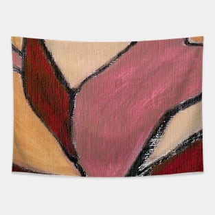 Rose Beige Wine Red Abstract Art Tapestry